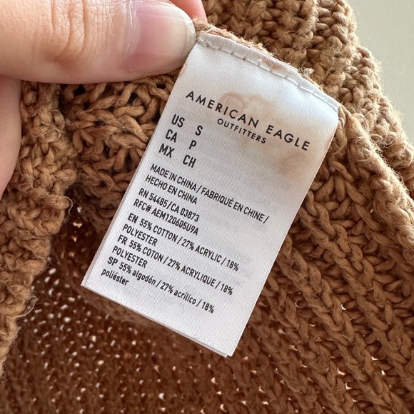 American Eagle Outfitters Tan Mockneck Knit Sweater, Size Small - Picture 12 of 16